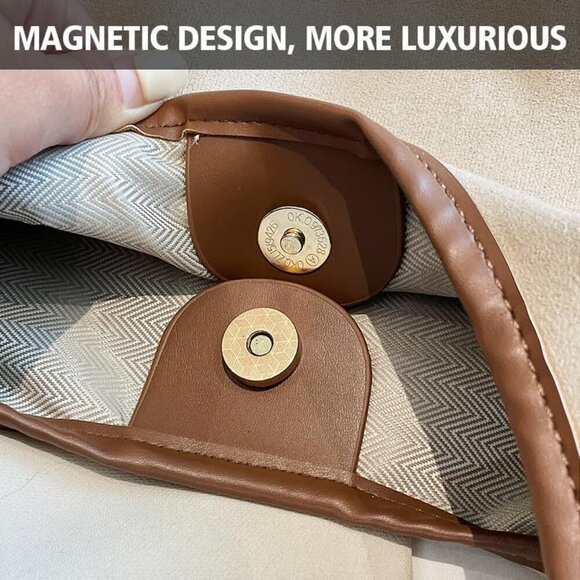 Brown Suede Tote Bag for Women Large Capacity Trendy Everyday Purse - Picture 3 of 6